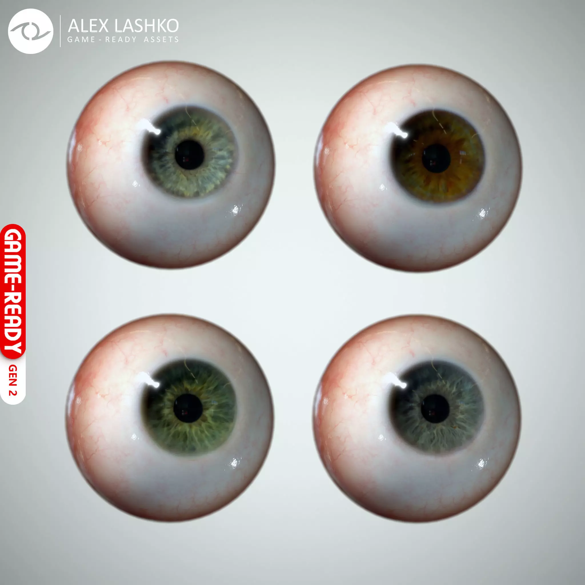 Eyeball Low-poly 3D model_0