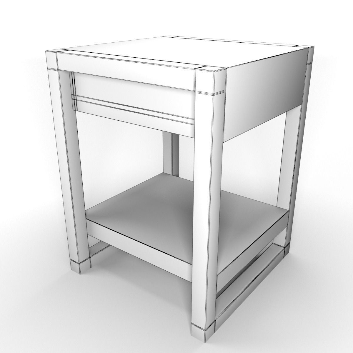Lark sidetable Low-poly 3D model_9