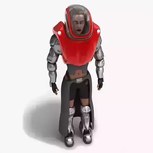 Futuristic Armored Biker Girl