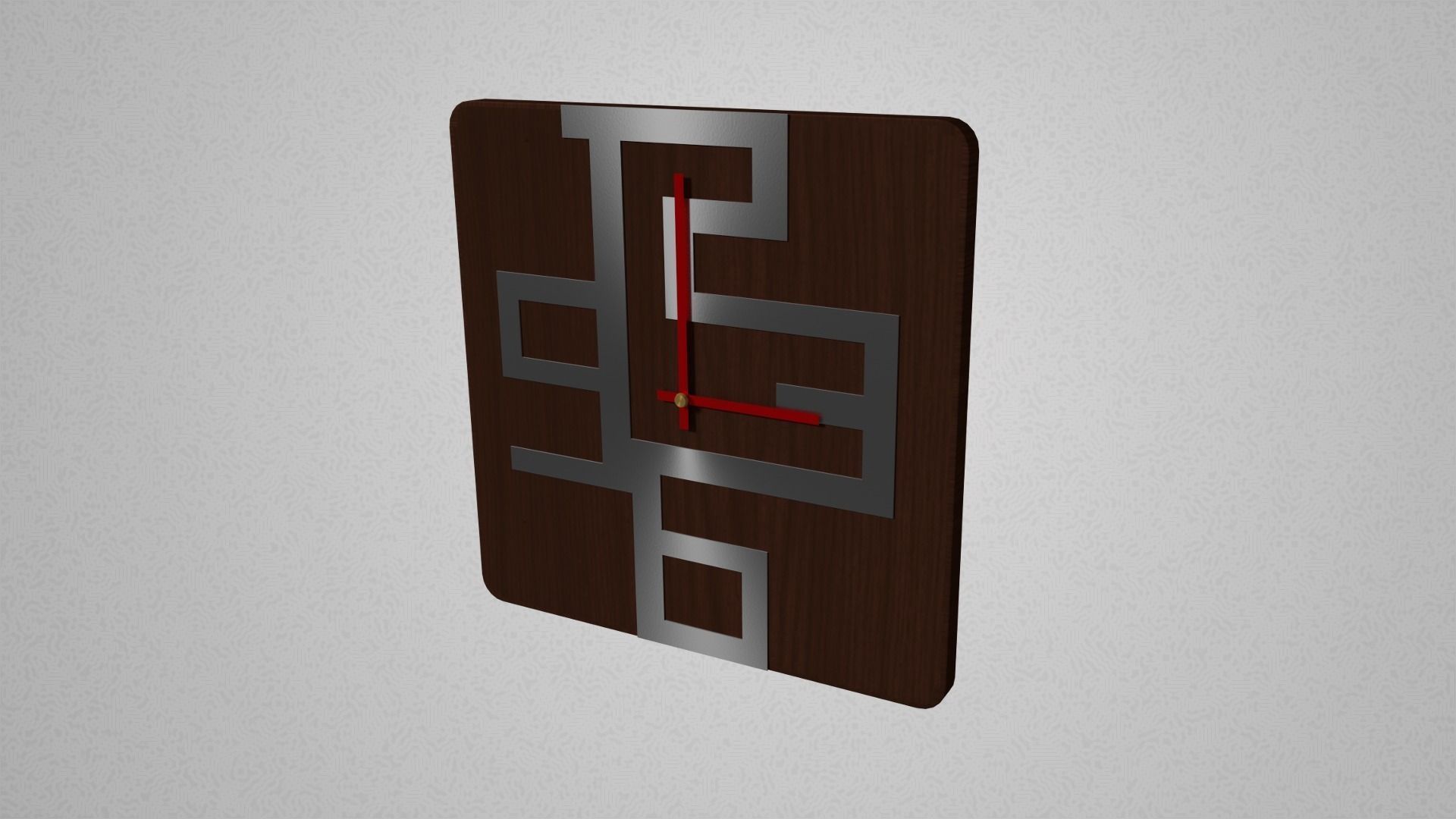 Modern clock Low-poly 3D model_0