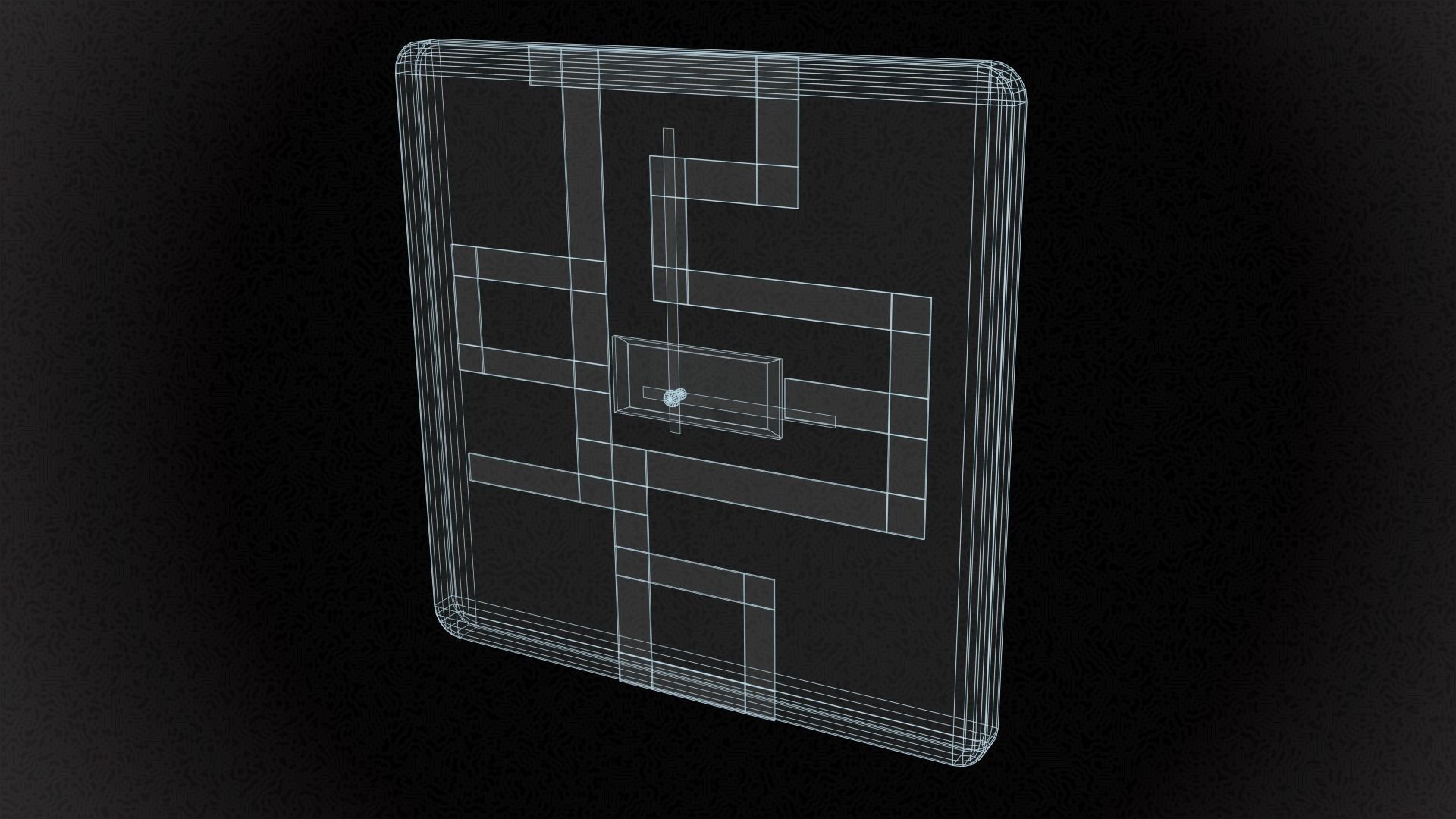 Modern clock Low-poly 3D model_8