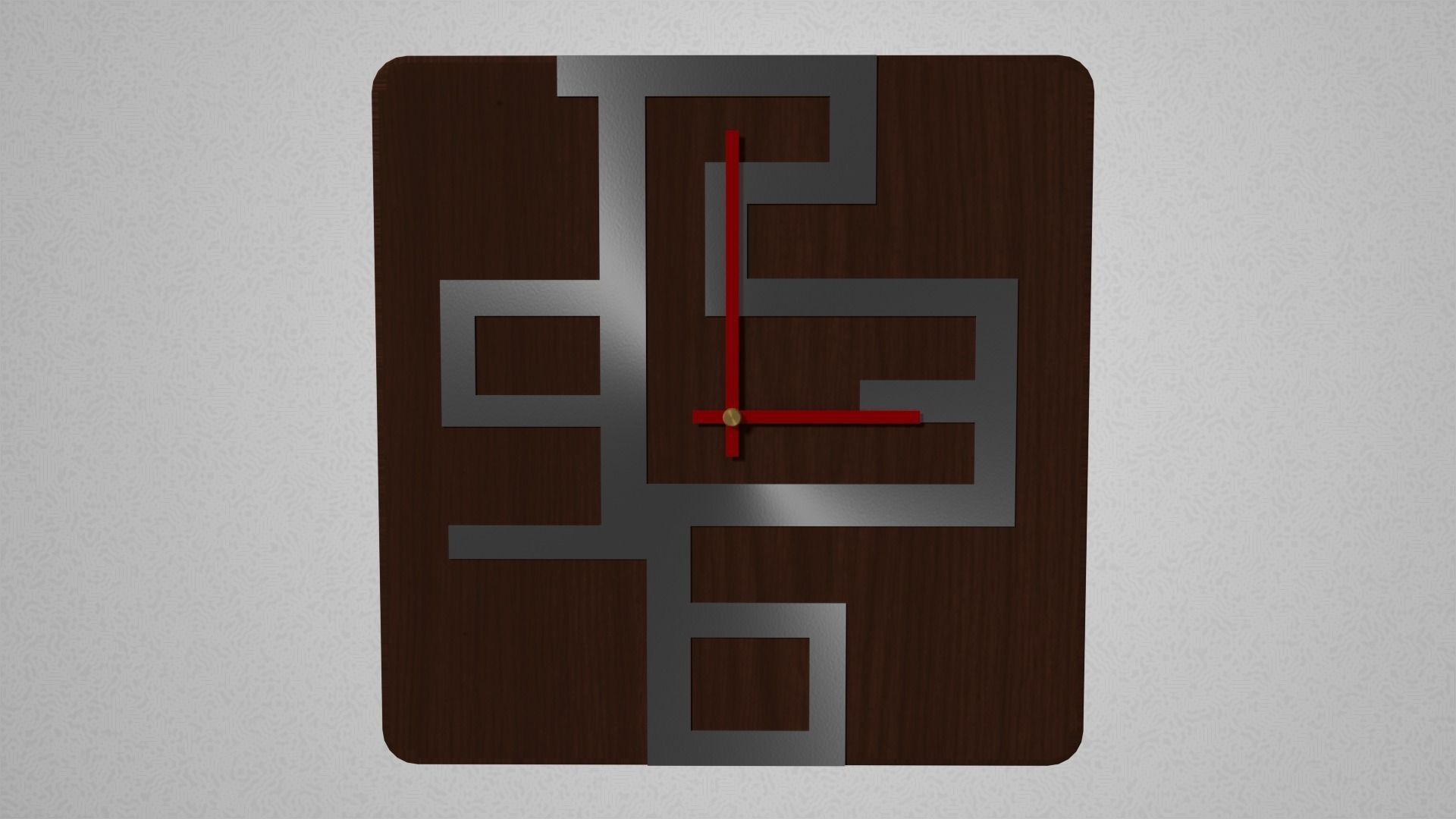 Modern clock Low-poly 3D model_1