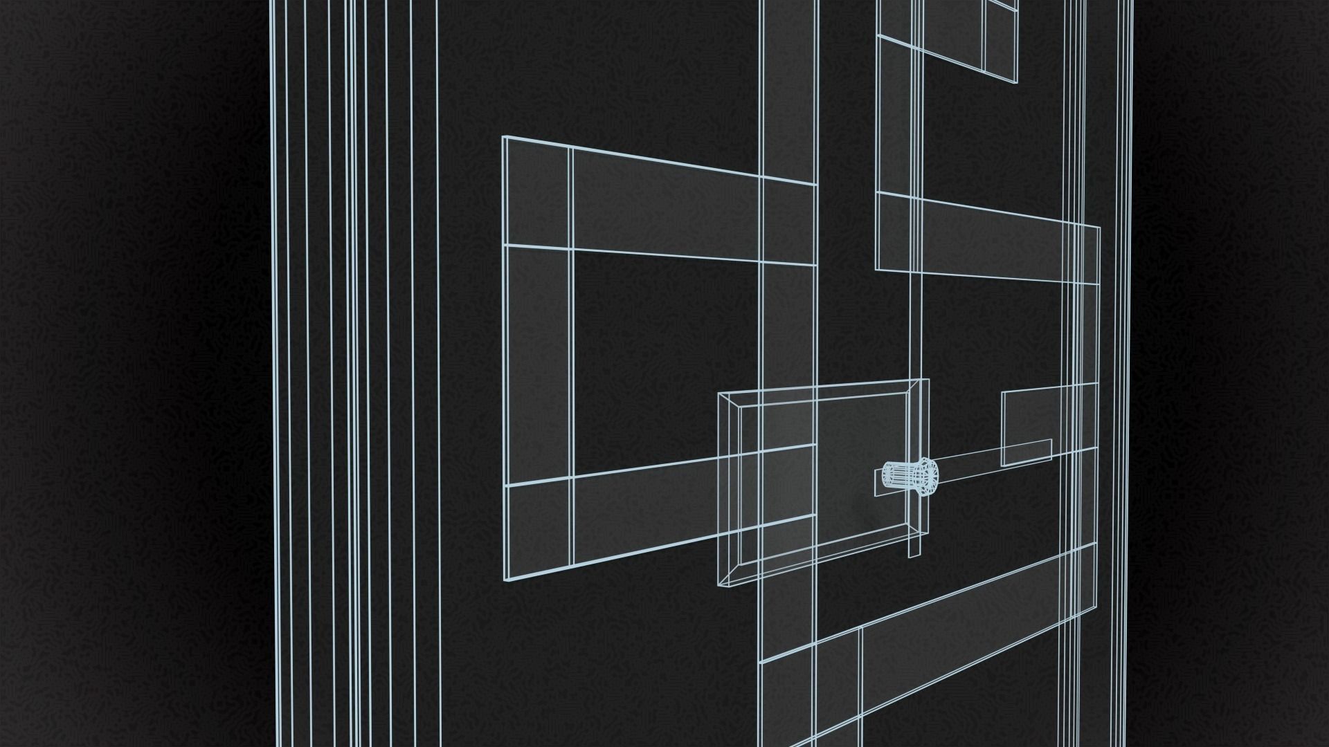 Modern clock Low-poly 3D model_10