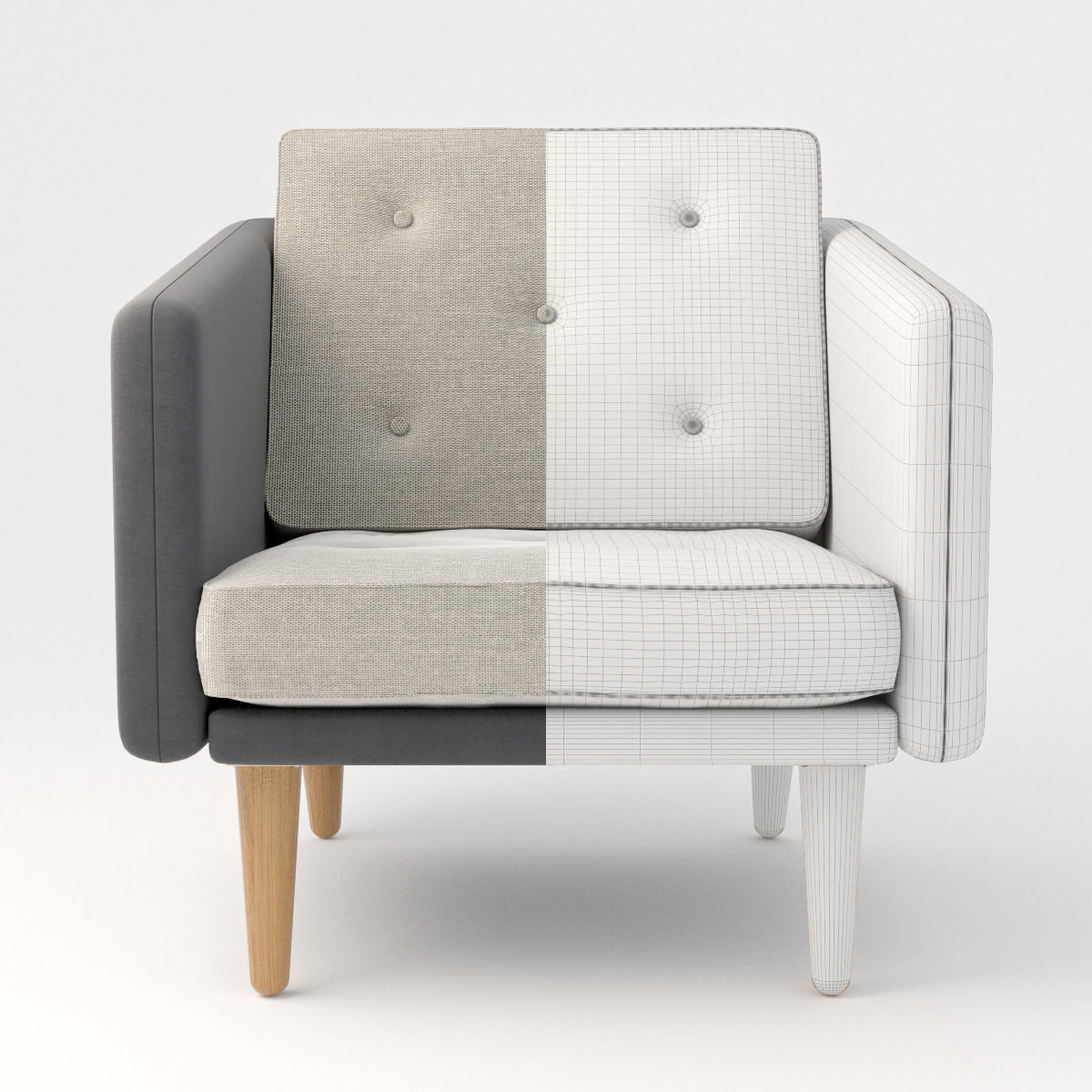 Fredericia No 1 Armchair 3D model_5