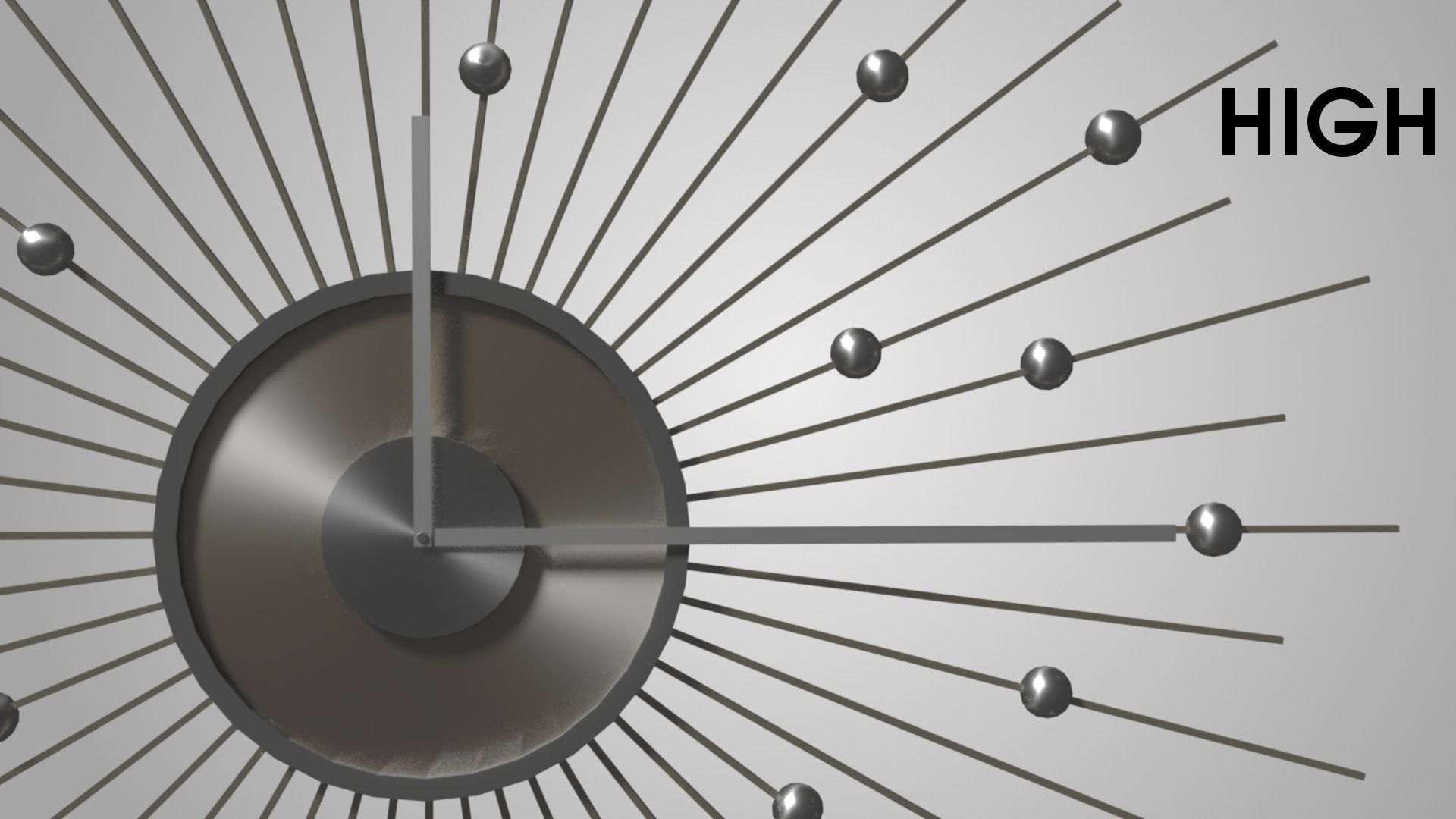 Modern clock Low-poly 3D model_9