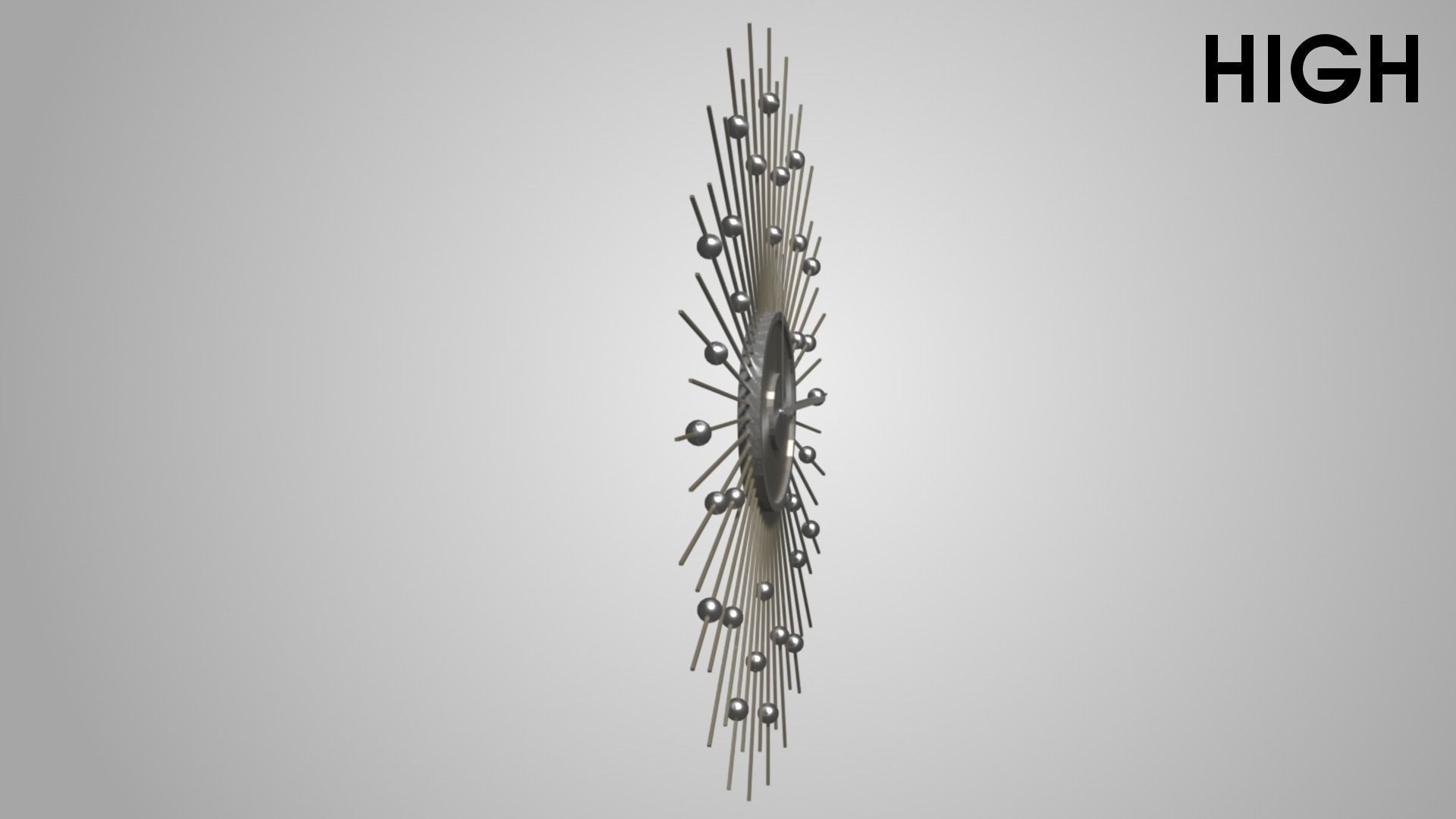 Modern clock Low-poly 3D model_11