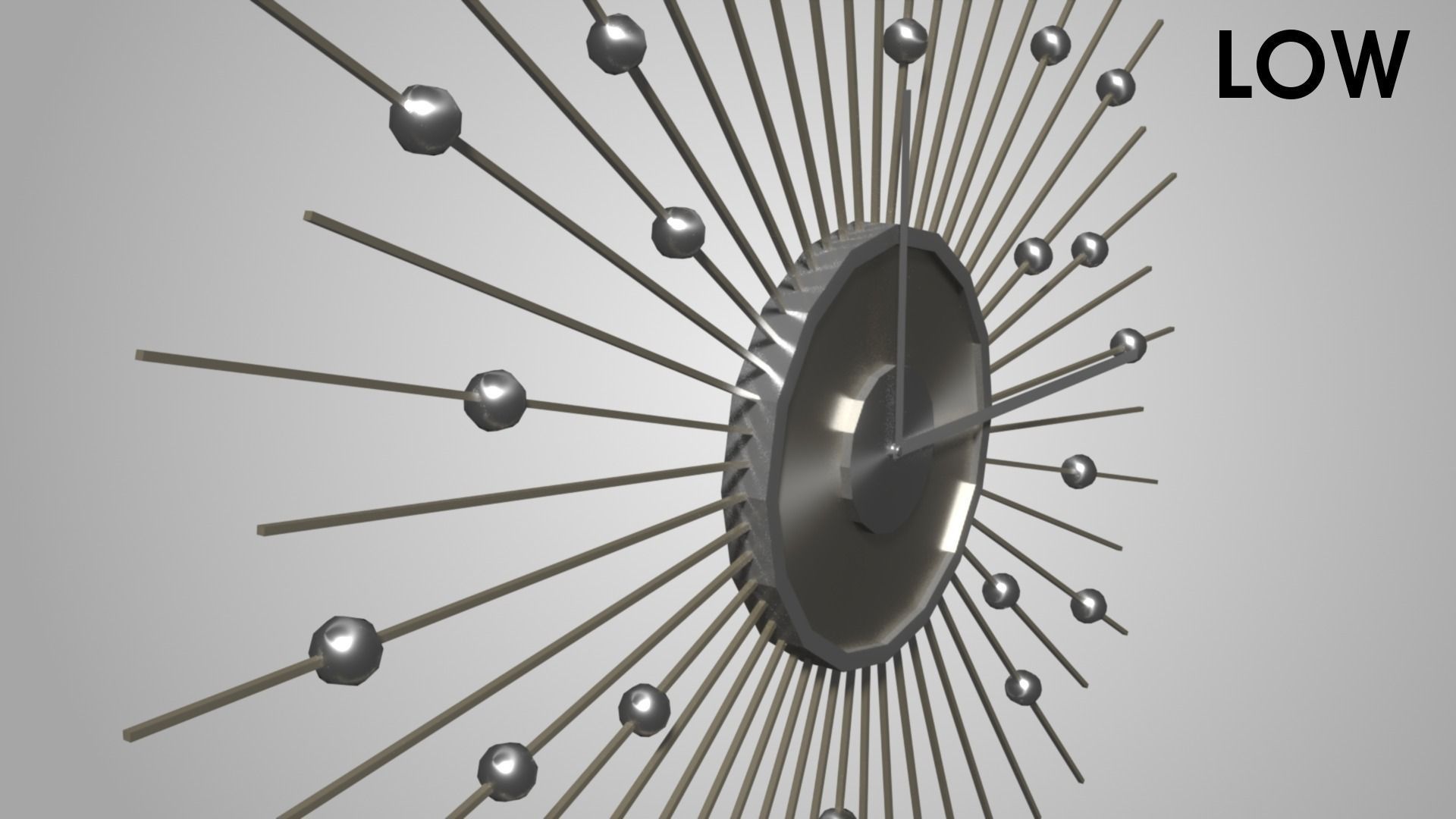 Modern clock Low-poly 3D model_6