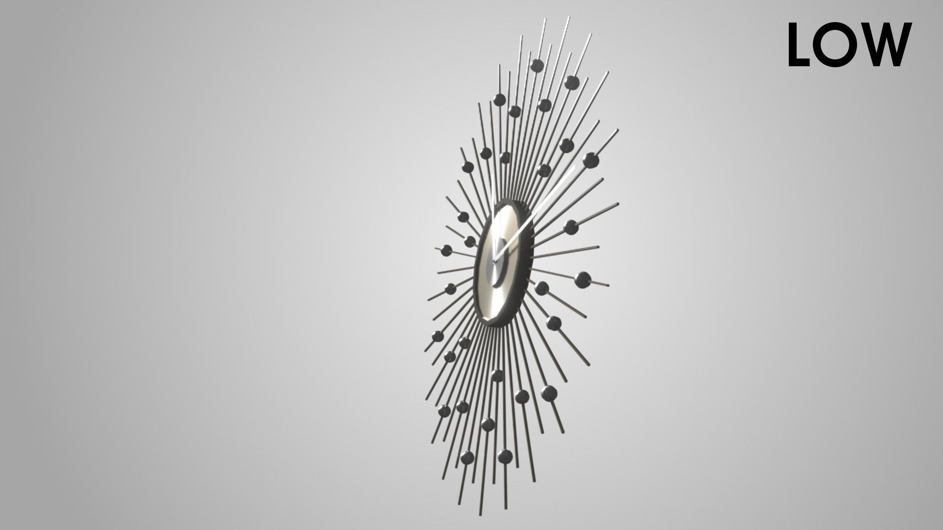 Modern clock Low-poly 3D model_14