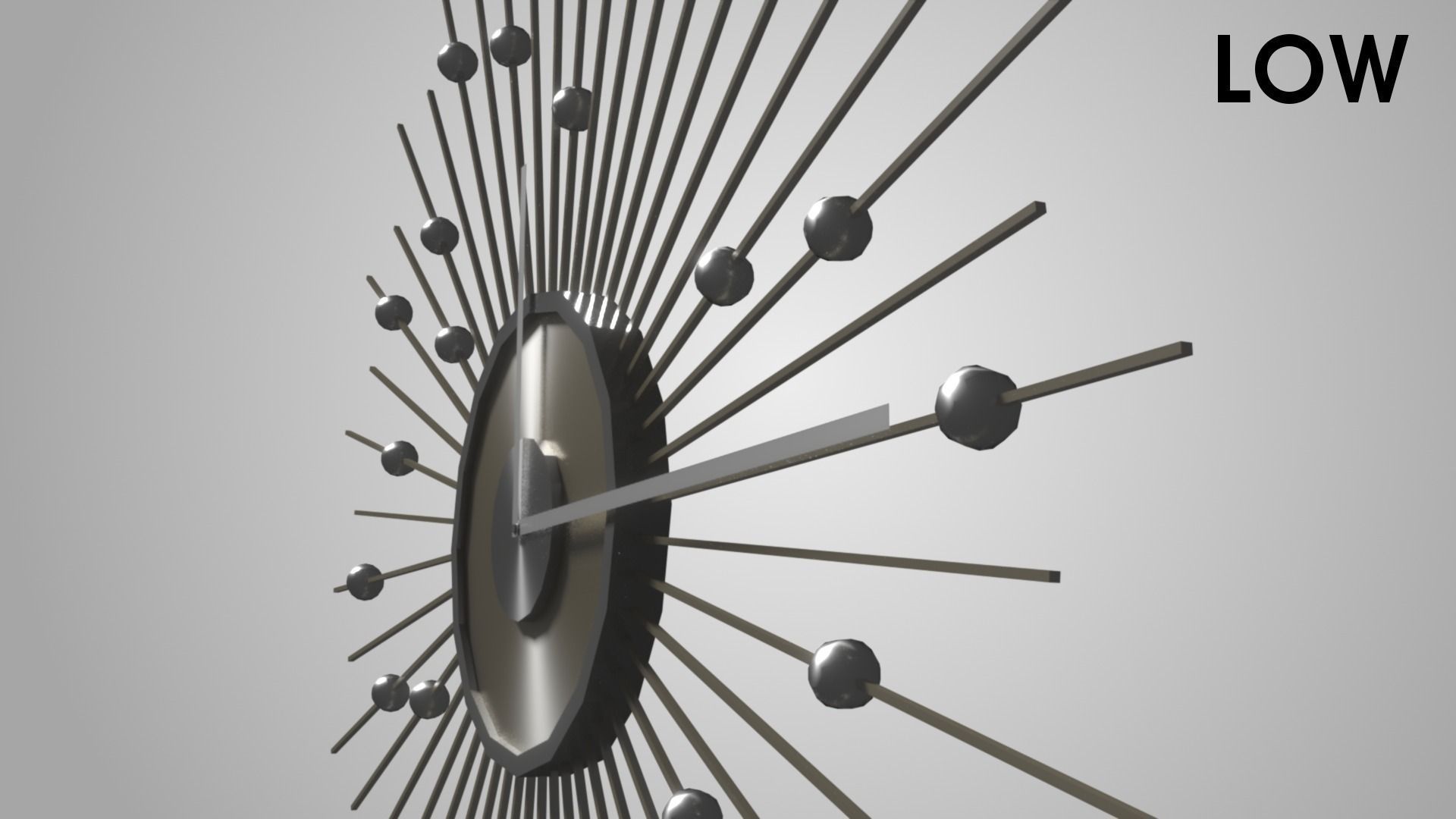 Modern clock Low-poly 3D model_16