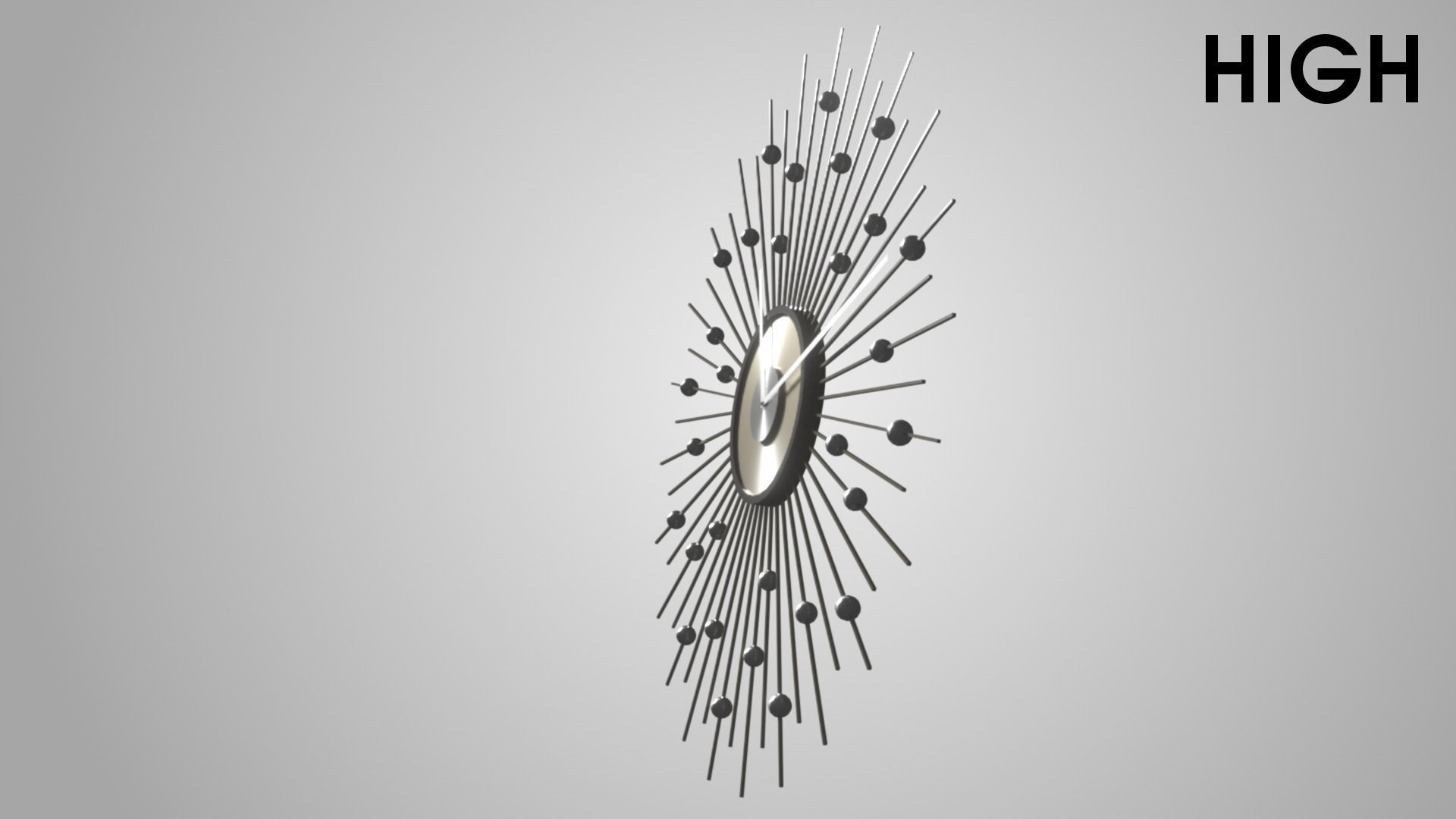 Modern clock Low-poly 3D model_13