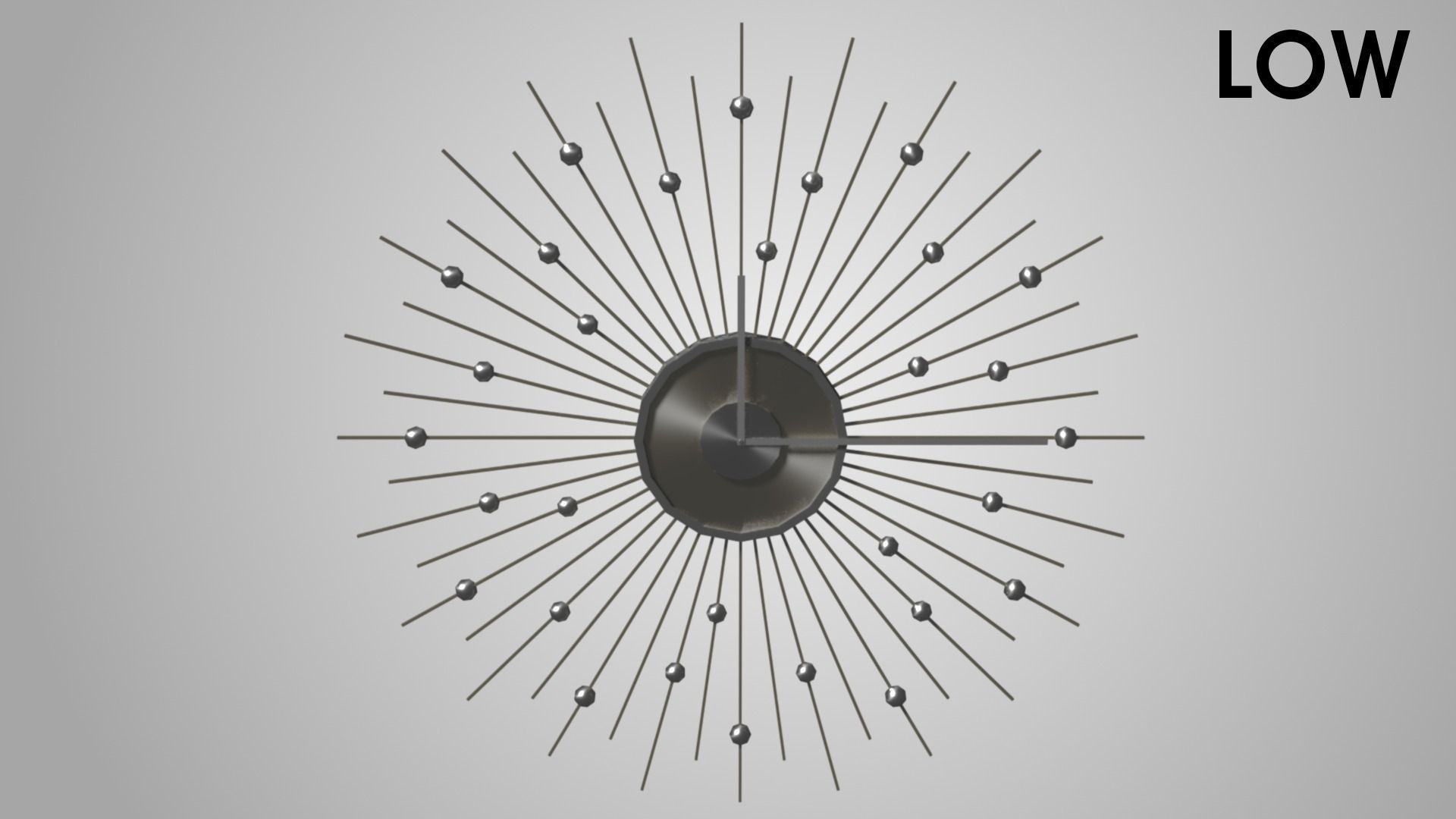 Modern clock Low-poly 3D model_4