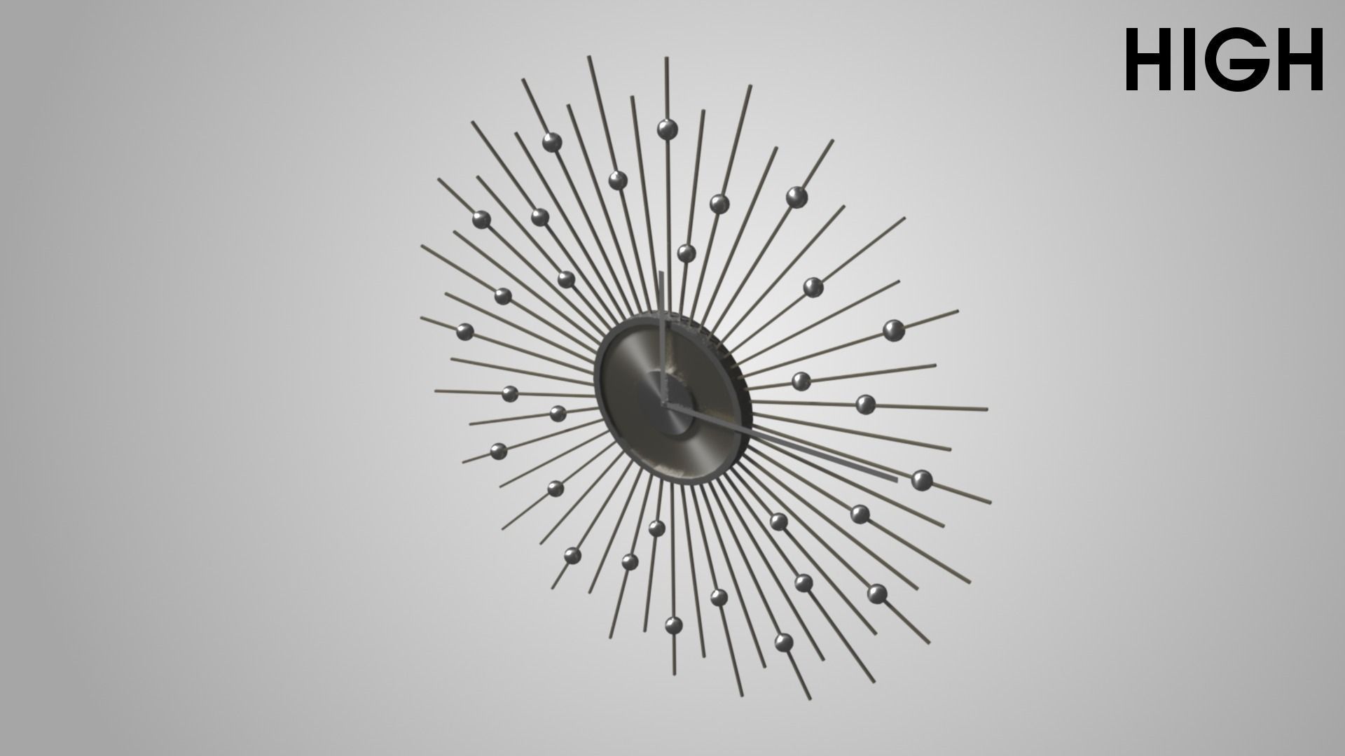 Modern clock Low-poly 3D model_1