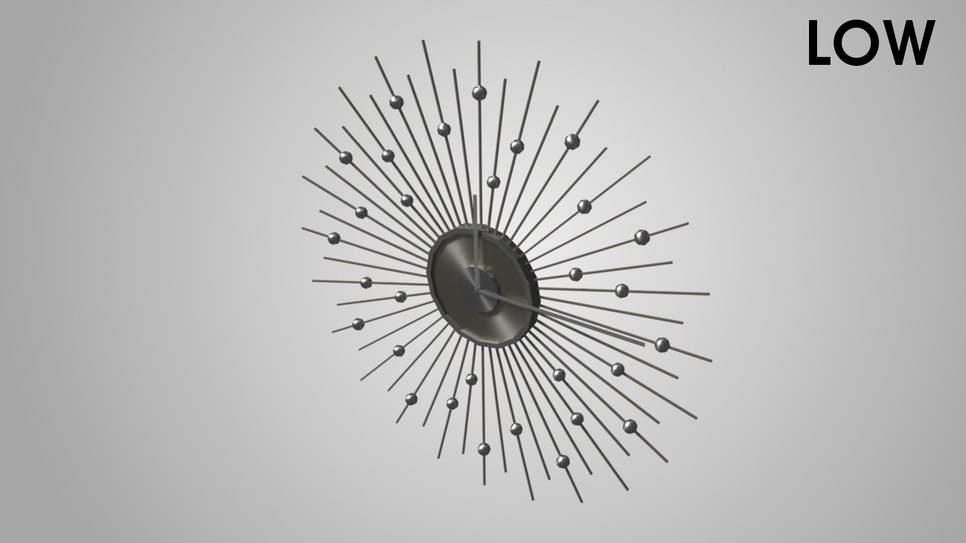 Modern clock Low-poly 3D model_2