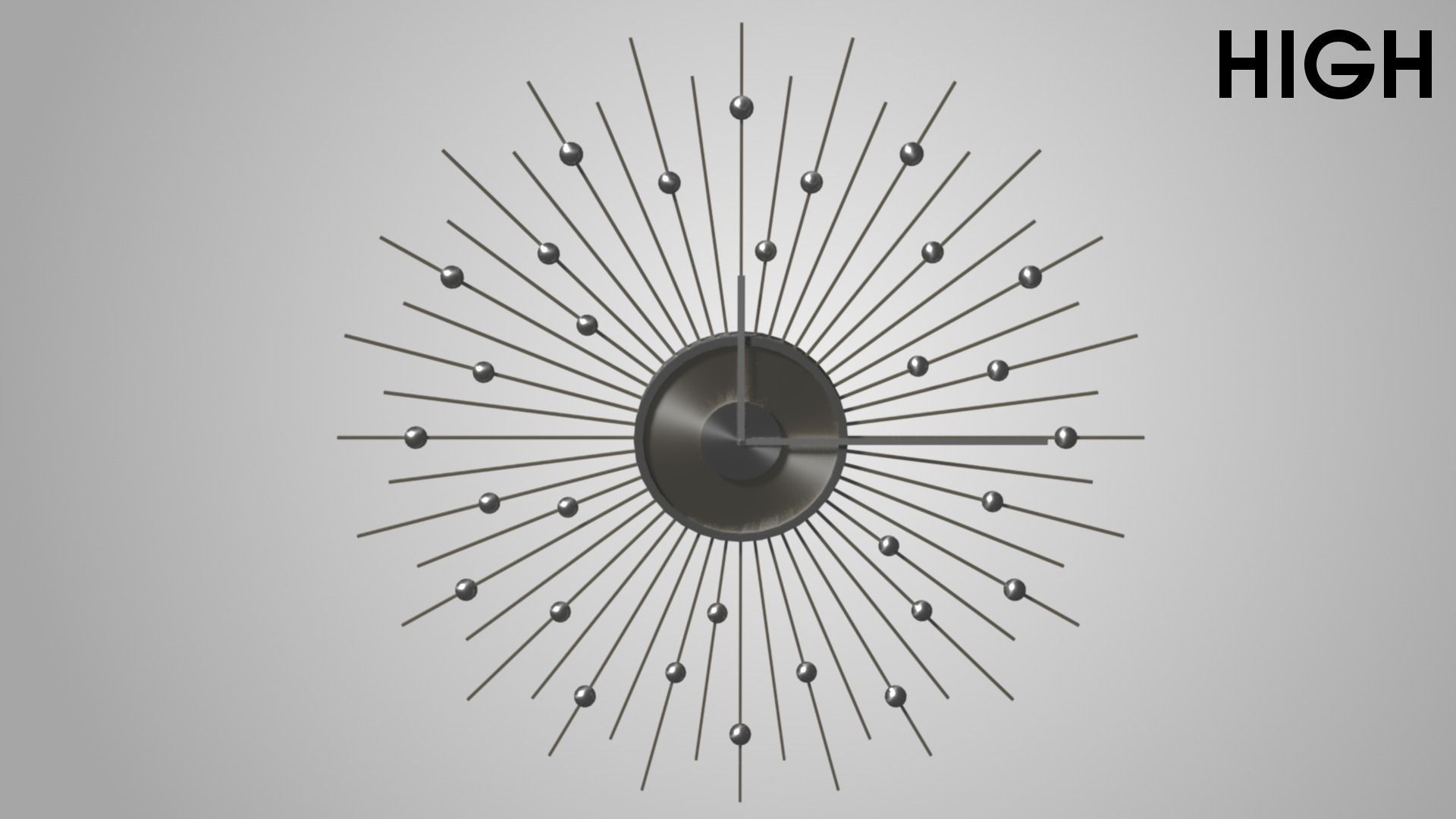 Modern clock Low-poly 3D model_3