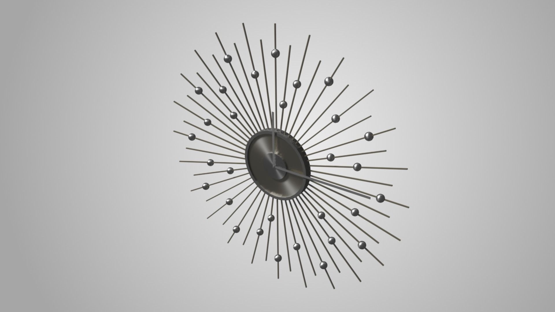 Modern clock Low-poly 3D model_0