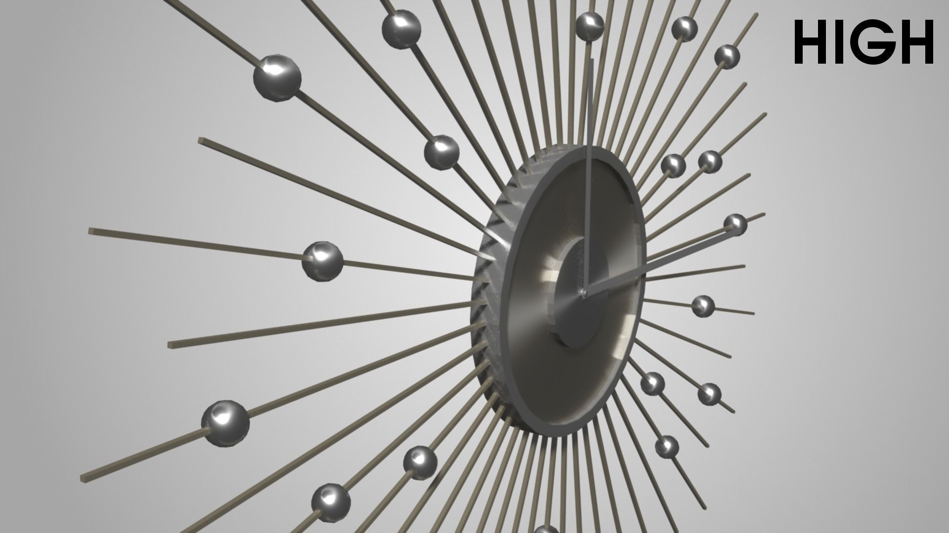 Modern clock Low-poly 3D model_5