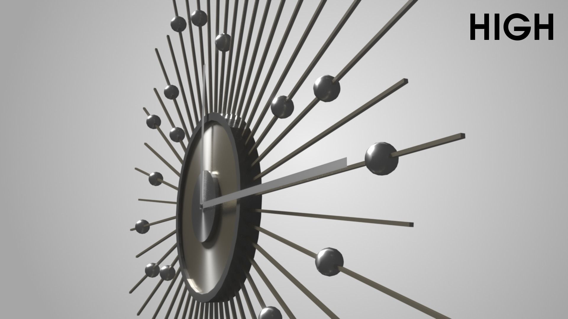 Modern clock Low-poly 3D model_15