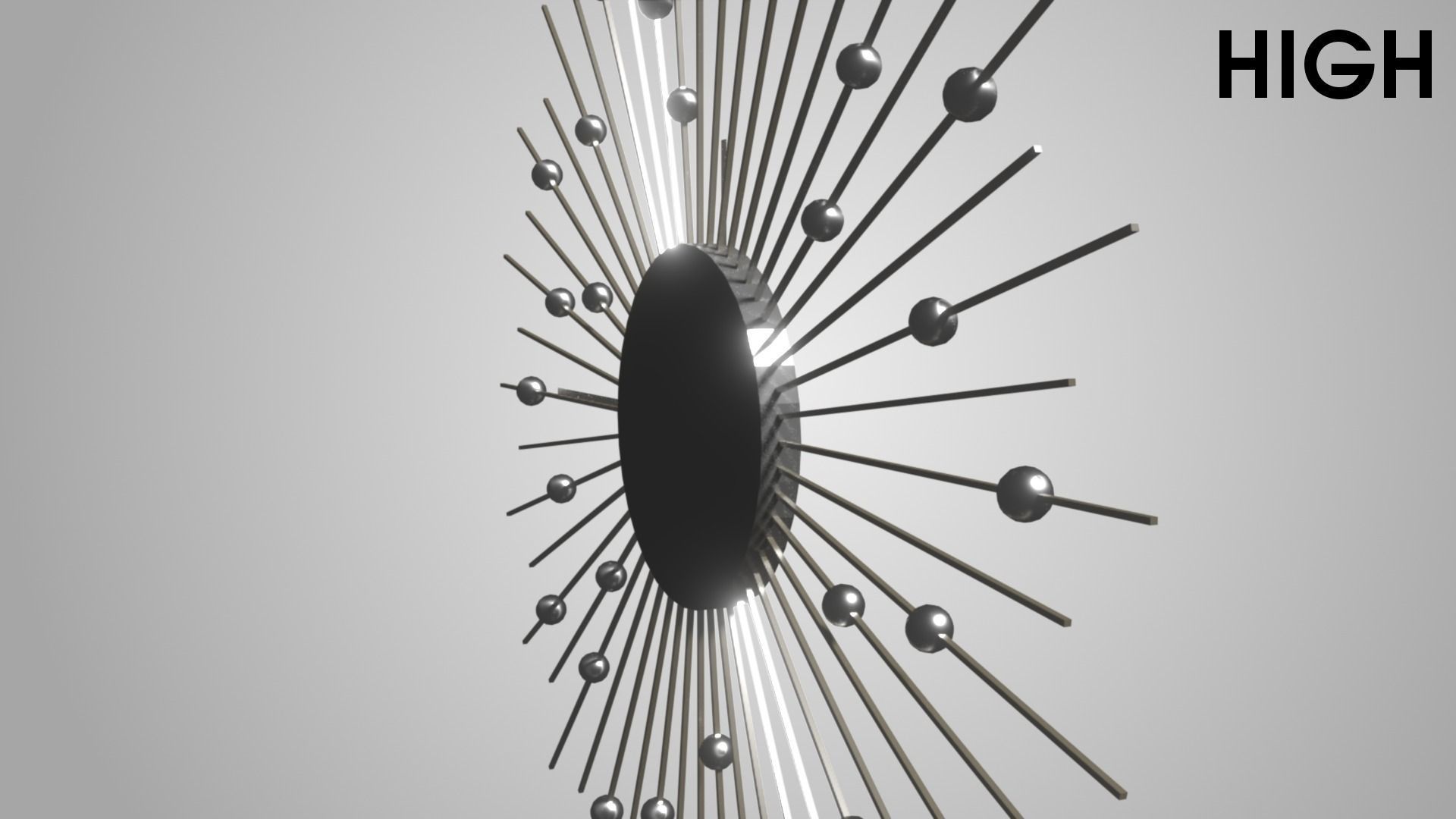 Modern clock Low-poly 3D model_7