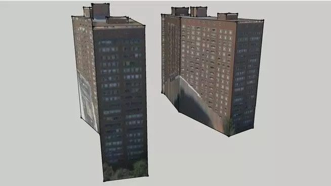 Building along Lakeshore Drive Chicago Free low-poly 3D model
