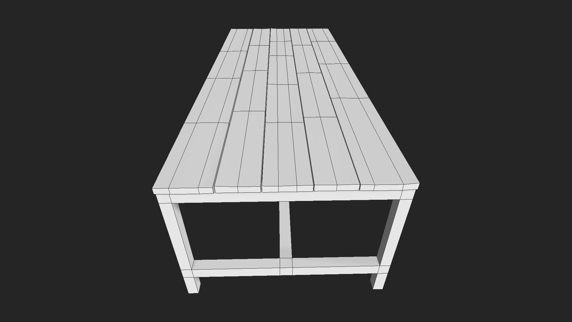 Rustic Wood Table 03 Low-poly 3D model_4