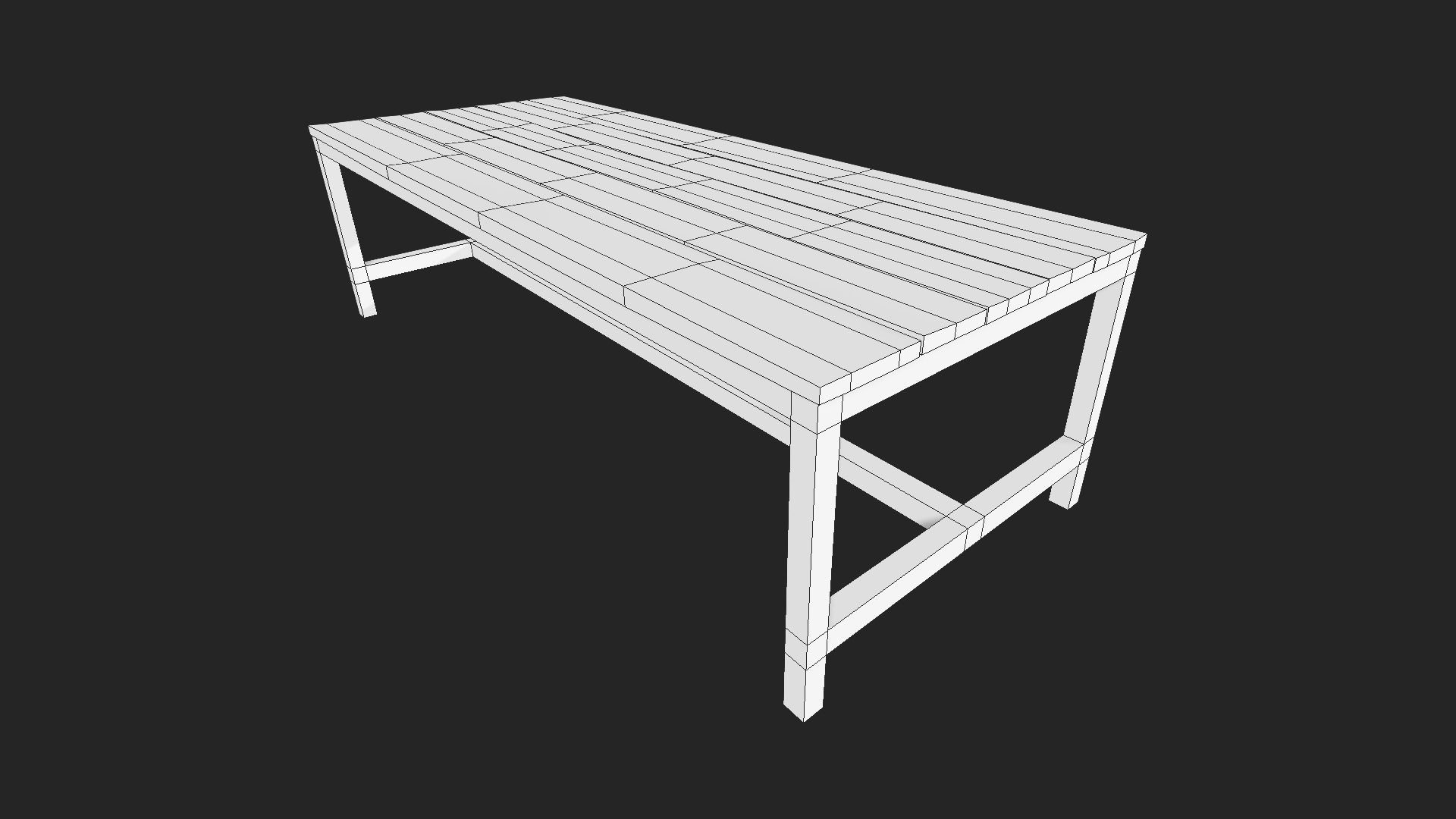 Rustic Wood Table 03 Low-poly 3D model_5
