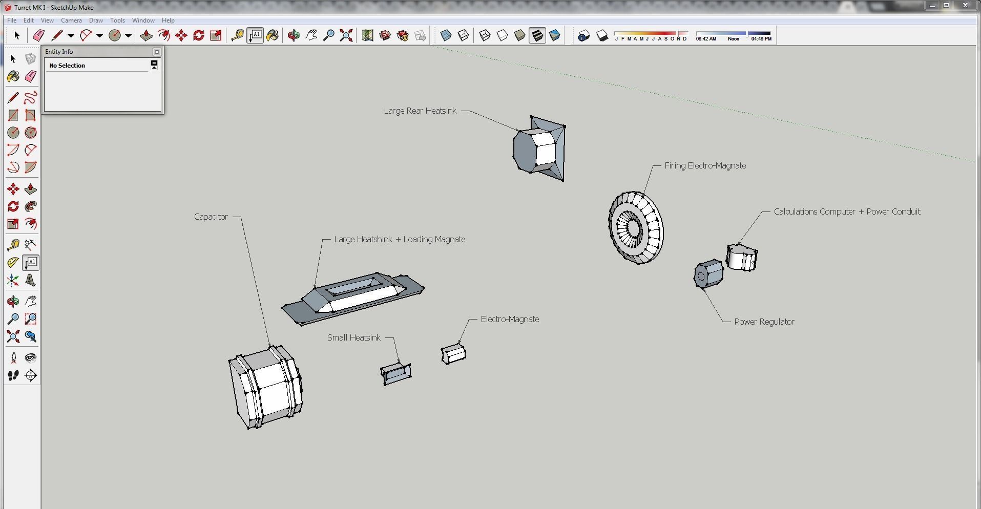 350mm Magnet Acceleration Cannon - With Interior Mechanics Low-poly 3D model