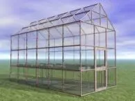 Greenhouse glass on grassy field Free 3D model