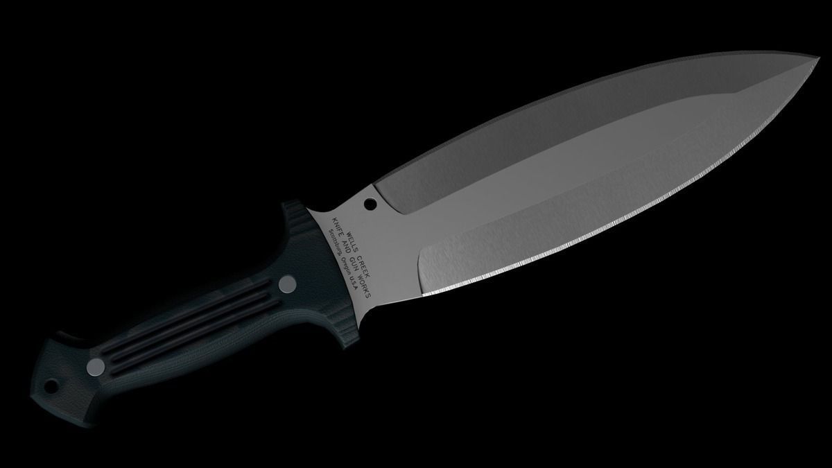 Smatchet knife sheath Low-poly 3D model_1