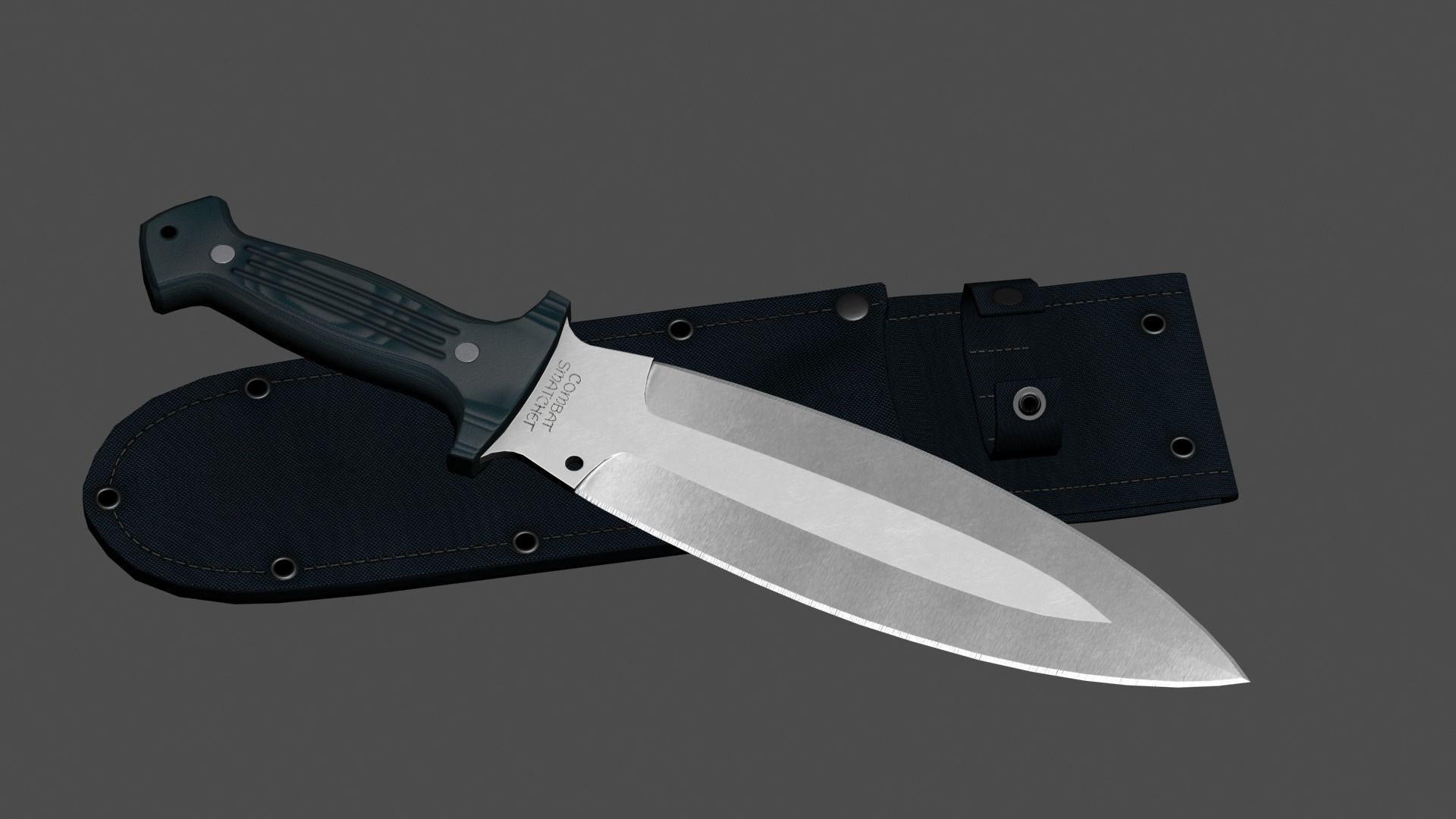 Smatchet knife sheath Low-poly 3D model_9