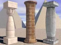 Pillars four egyptian columns Free 3D model