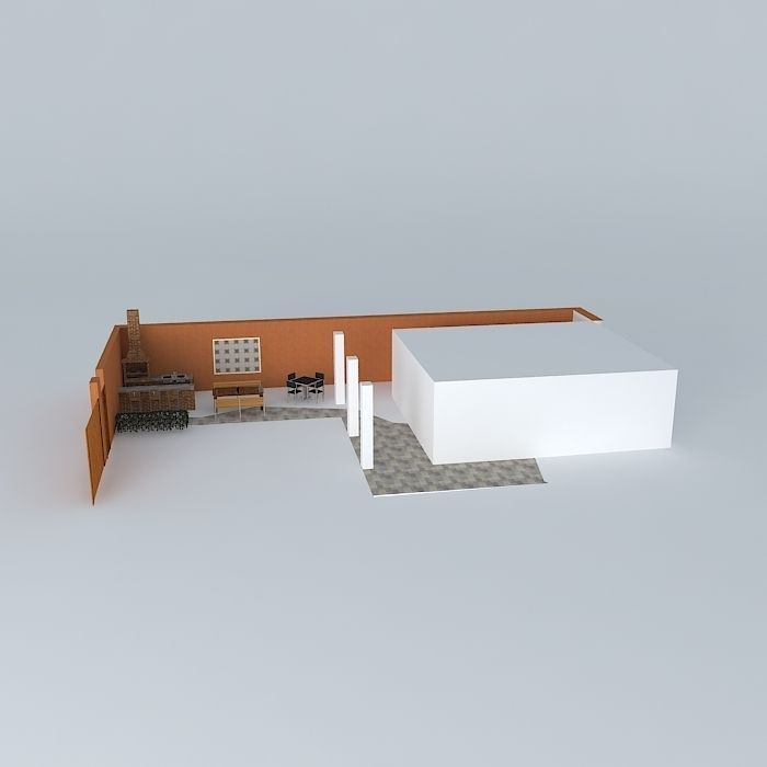 Outside cooking area Free 3D model_2