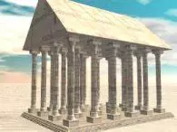 Temple with columns in desert Free 3D model