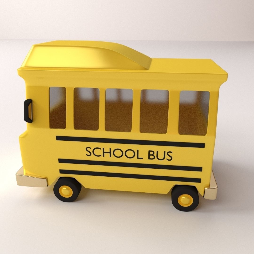 Cartoon School Bus 3D model_1