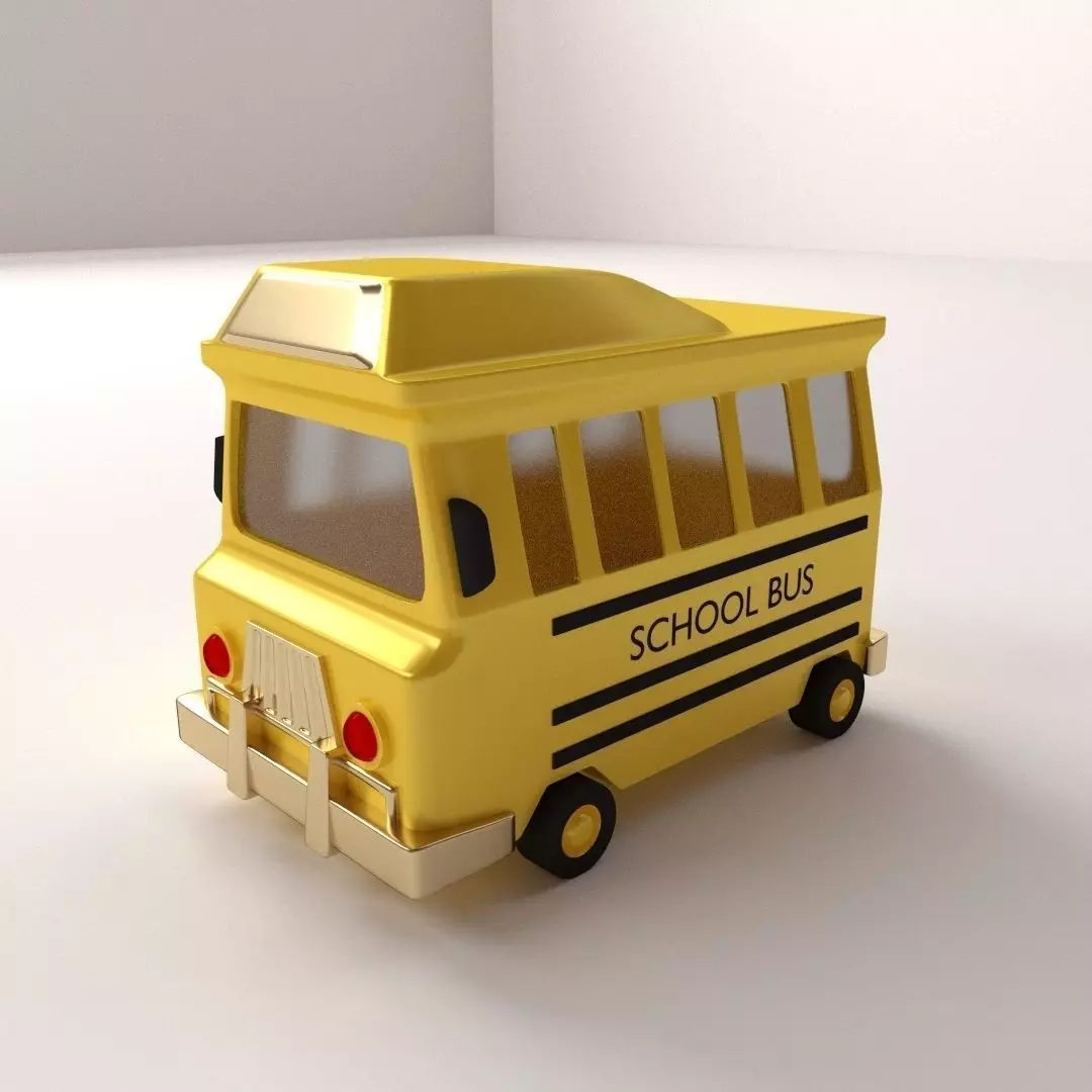 Cartoon School Bus 3D model_0