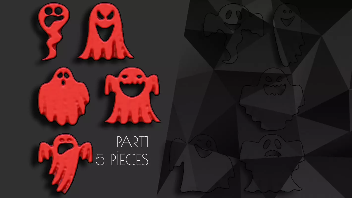 Halloween Ornament Part1 - include 5Pieces 3D print model