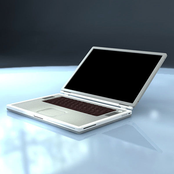 Macbook Titanium 3D model_2