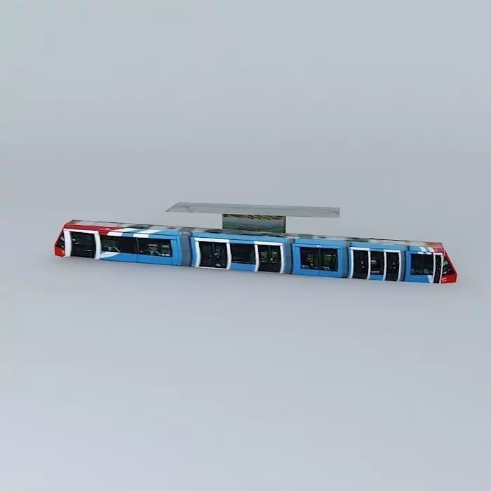 Tranvimur metro train at station Free 3D model