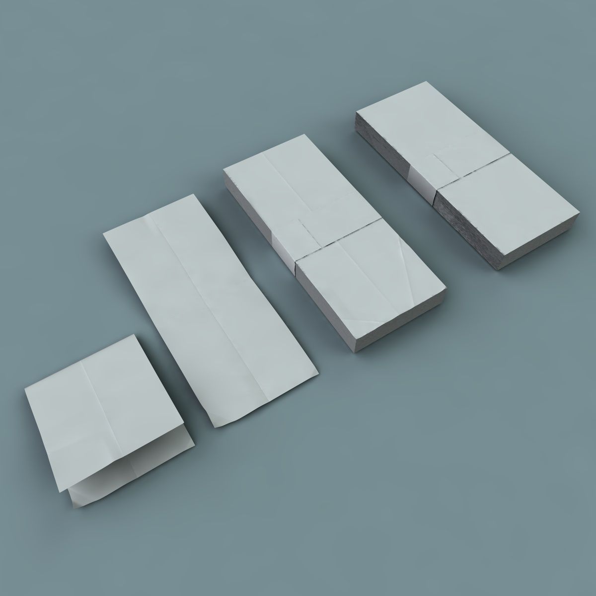 100 Dollars Stack Low-poly 3D model_8