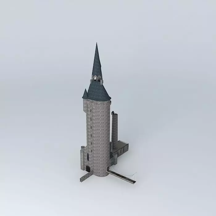 Astronomy tower and prison Free 3D model_0