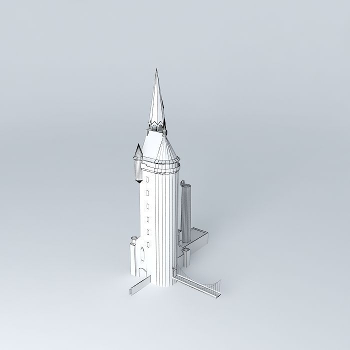 Astronomy tower and prison Free 3D model_3