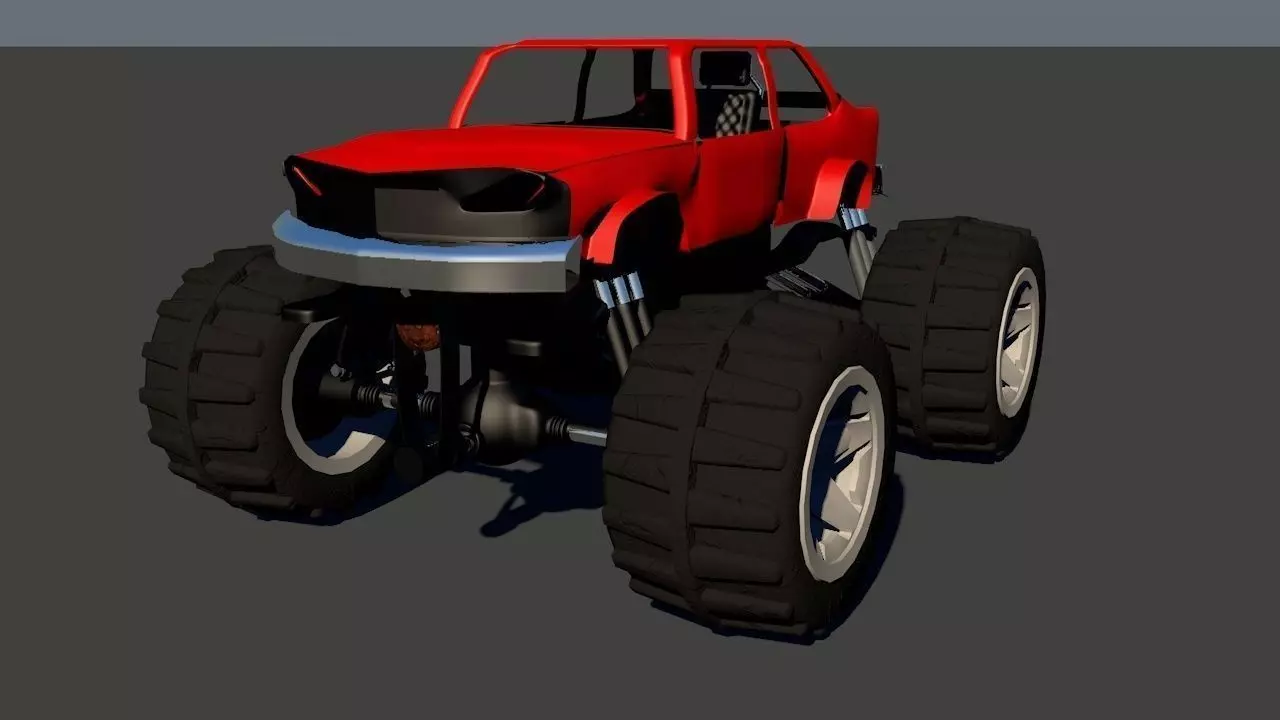 Monster Truck  Free low-poly 3D model_0