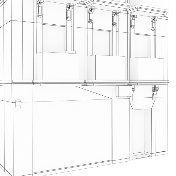 Building with balconies and balconies Low-poly 3D model_14