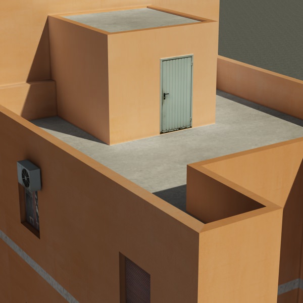 Building with balconies and balconies Low-poly 3D model_8