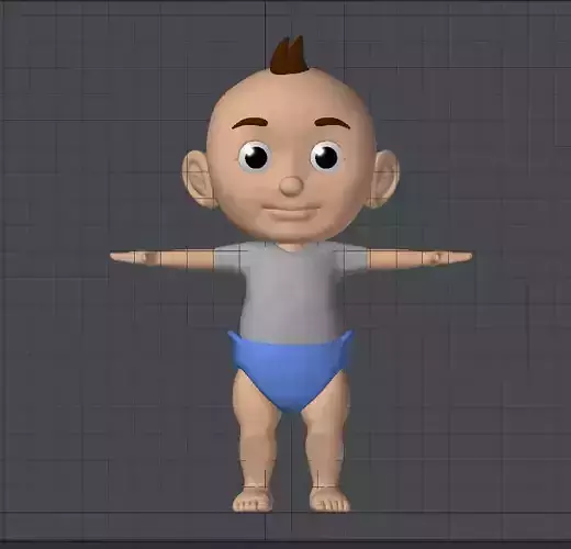 Baby model in diapers