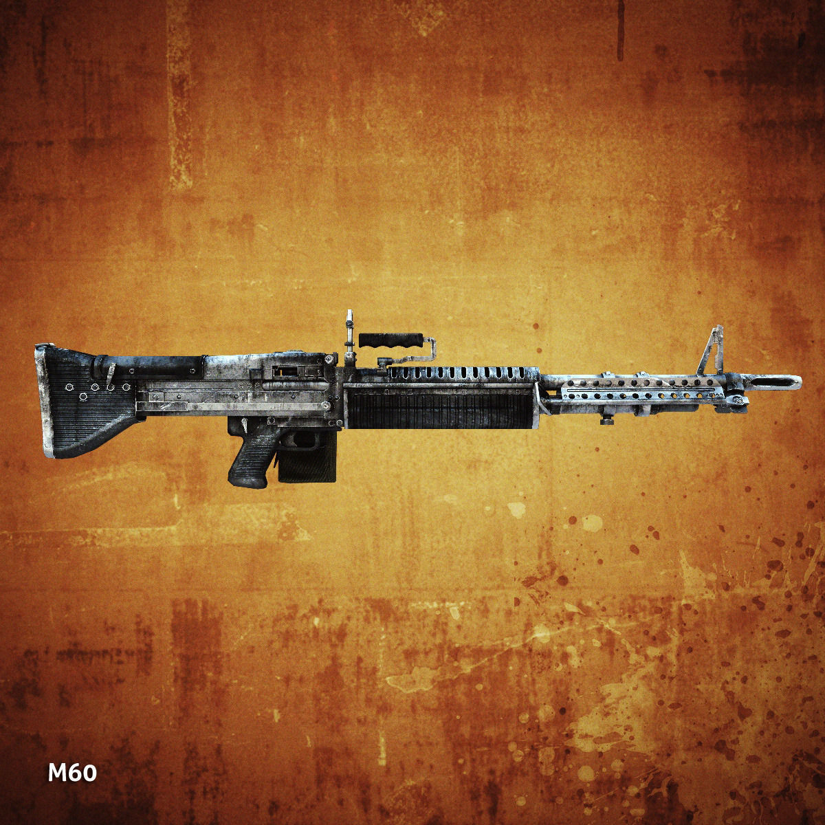 Low poly light machine guns collection Low-poly 3D model_9