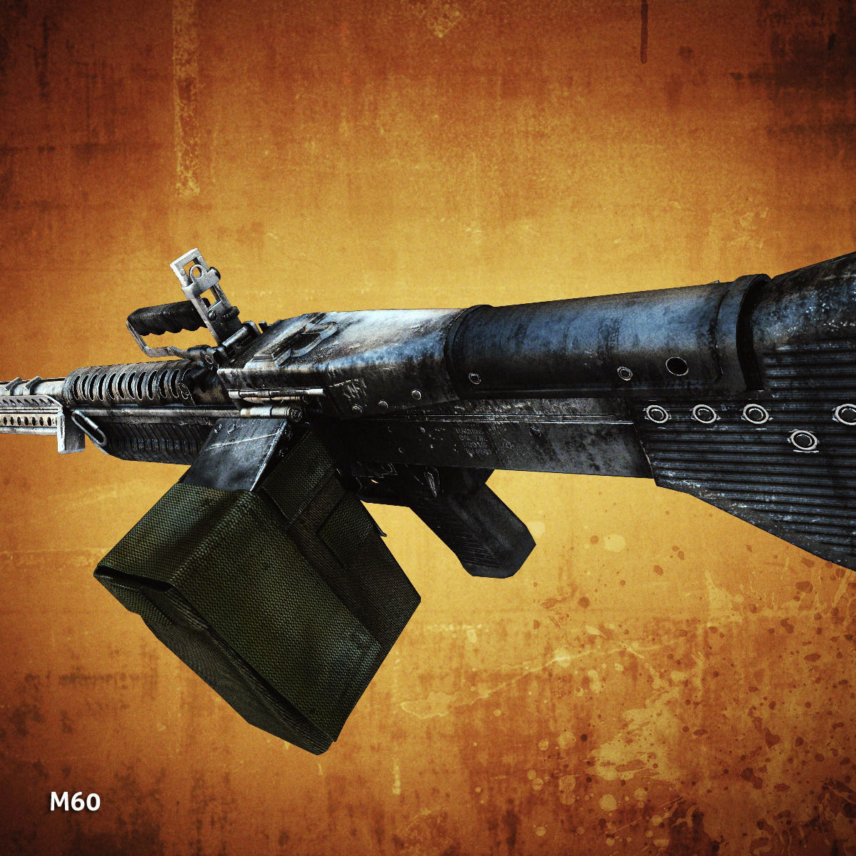 Low poly light machine guns collection Low-poly 3D model_15