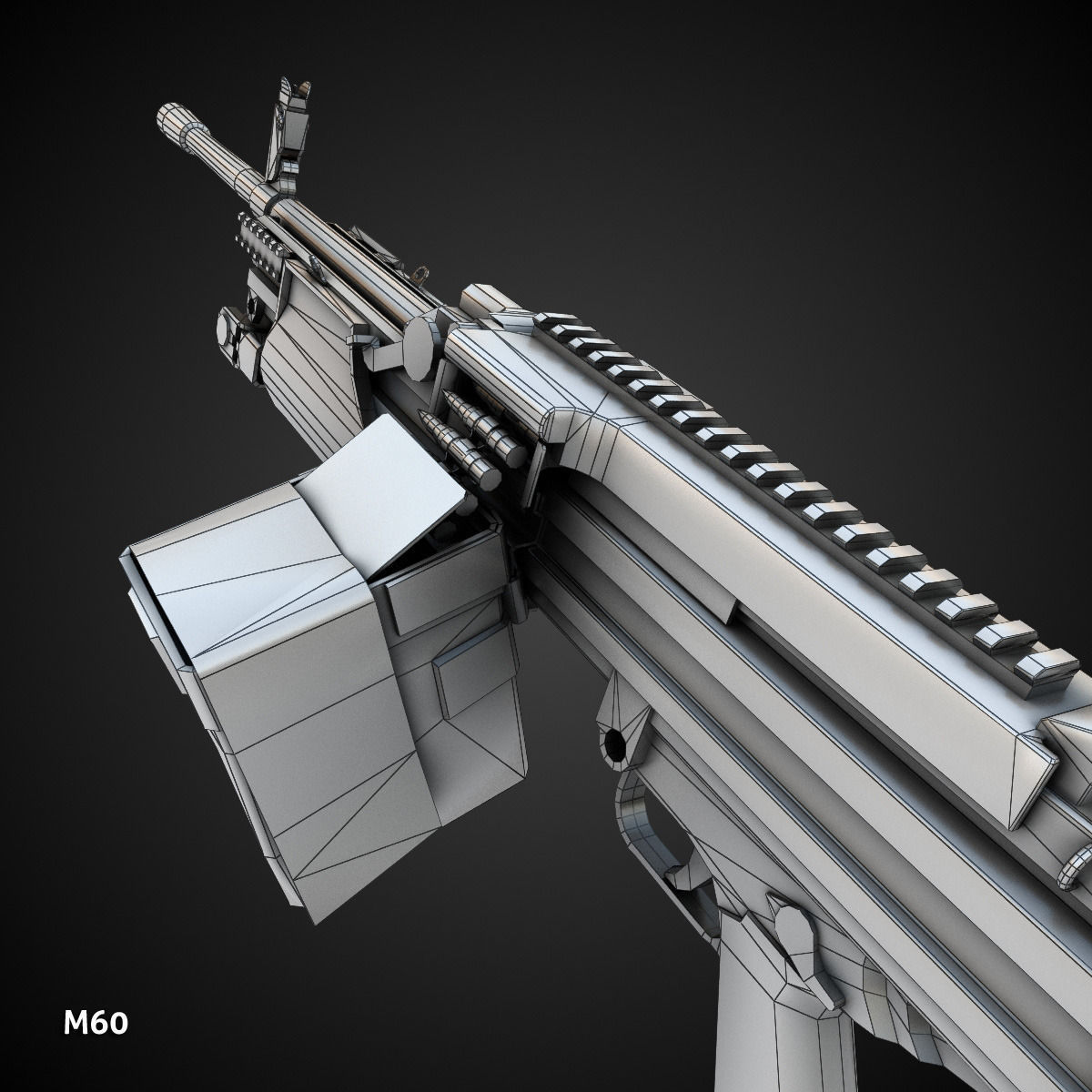Low poly light machine guns collection Low-poly 3D model_18