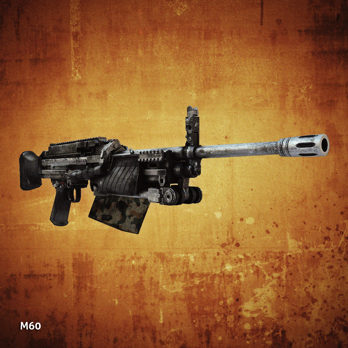 Low poly light machine guns collection Low-poly 3D model_17