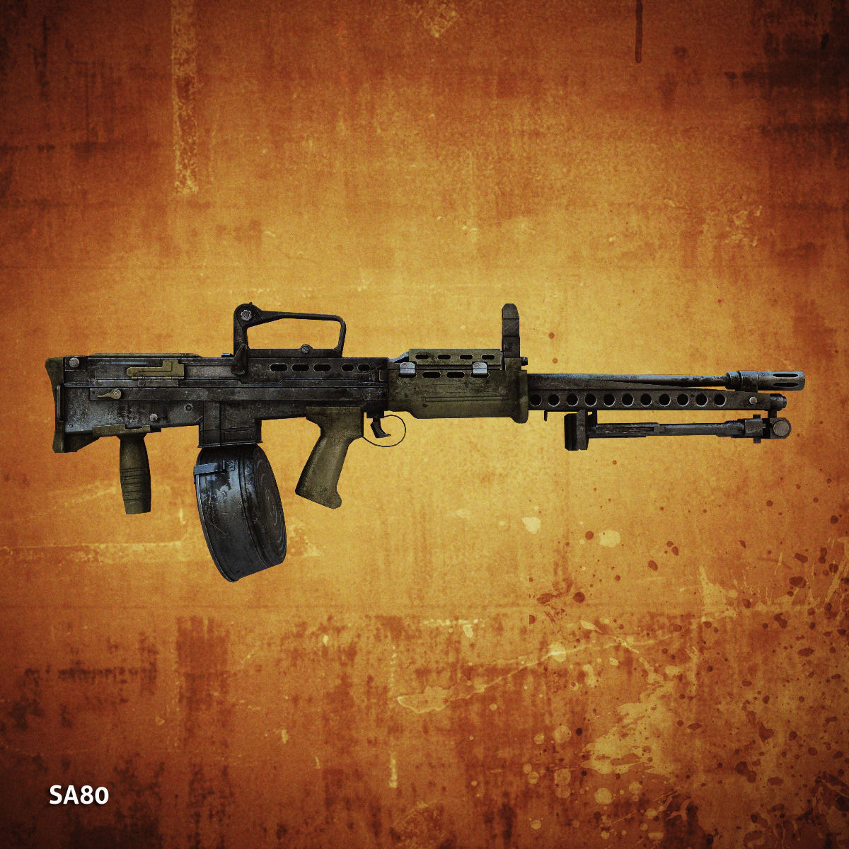 Low poly light machine guns collection Low-poly 3D model_29