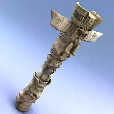 Totem wooden flute 3D model